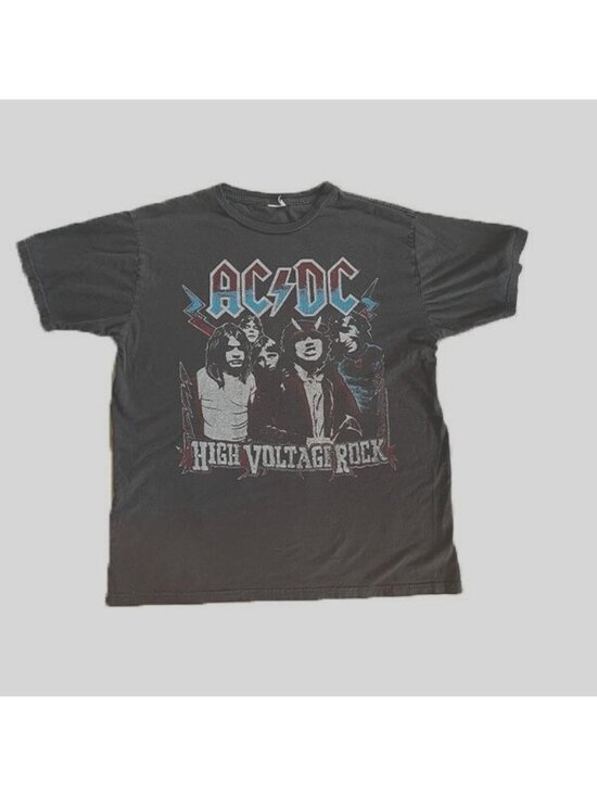 unknown Other - Vintage AC/DC Mens Graphic T Shirt Lg Short Sleeve High Voltage Rock Band